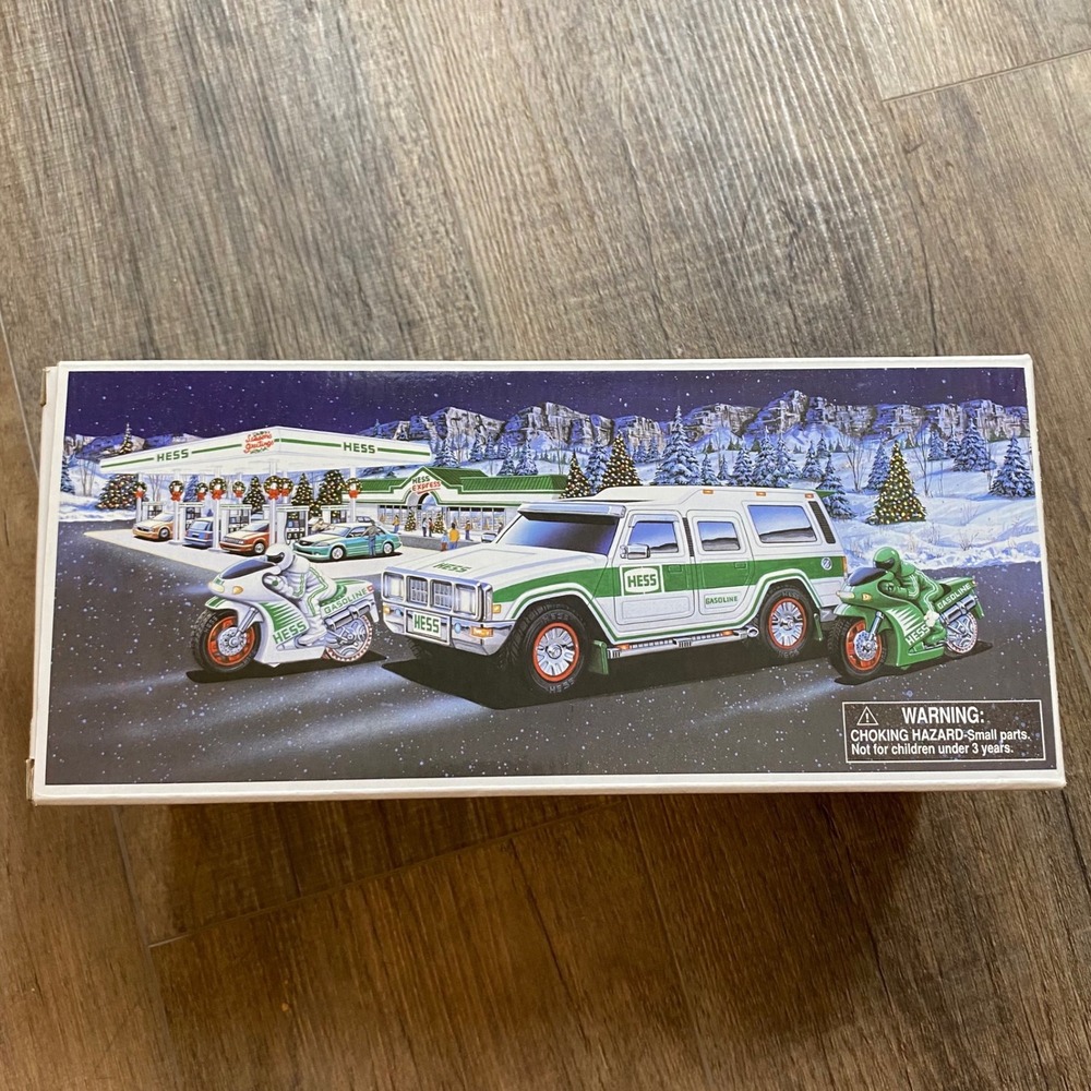 Hess 2004 40th Anniversary Sport Utility Vehicle and Motorcycles Toy Truck Set